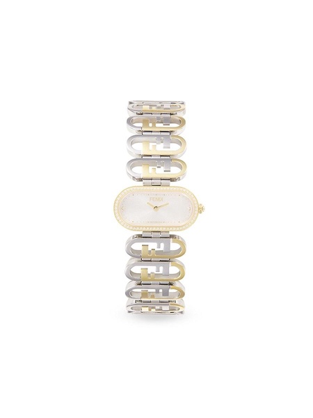 O'lock Two Tone Stainless Steel & 0.18 TCW Diamond Bracelet Watch/28MM x 15MM