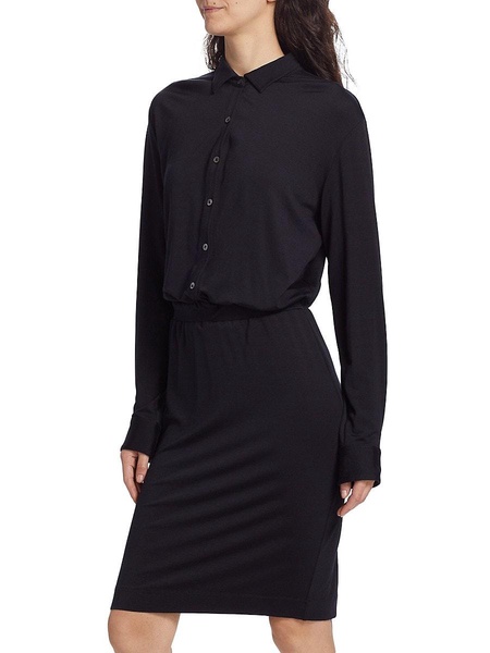 Jersey Long-Sleeve Shirtdress