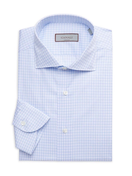 Micro Plaid Cotton Dress Shirt