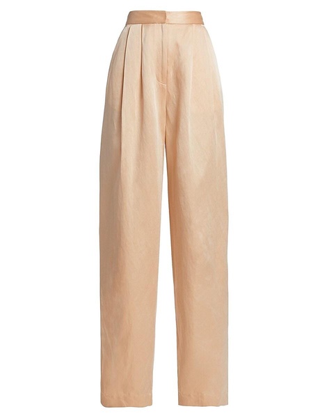 Pleated Front Satin Pants