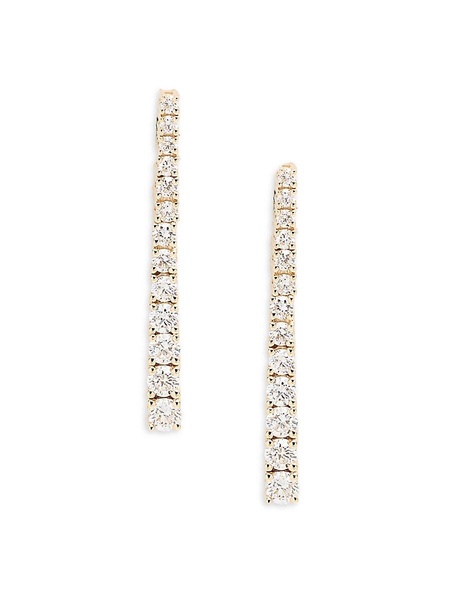 14K Yellow Gold & 0.68 TCW Lab Grown Diamond Linear Drop Earrings