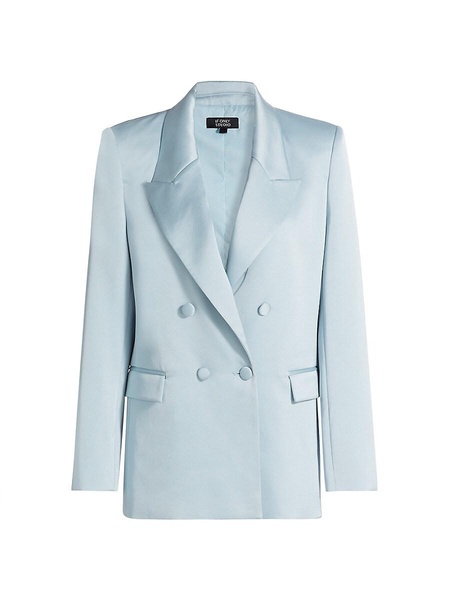 Hammered Satin Double-Breasted Blazer