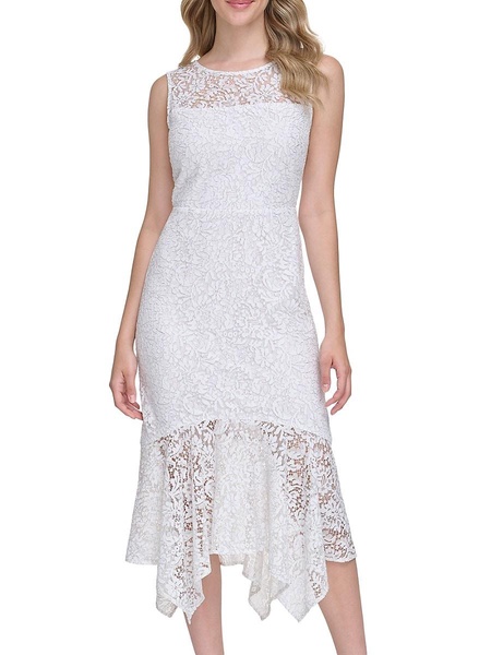 Asymmetric Lace Sheath Dress
