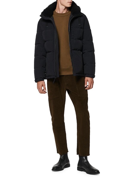 Hubble Faux Shearling Hooded Crinkle Down Jacket