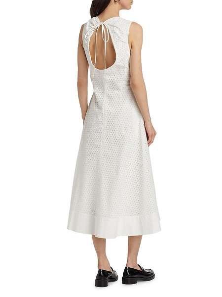 Juno Broderie Anglaise Cotton Midi Dress