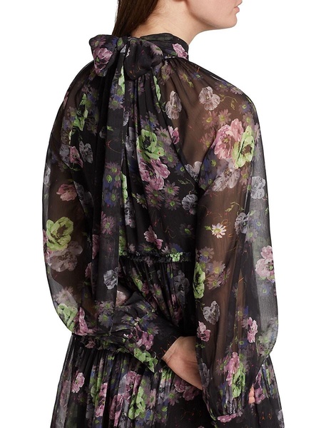 Revina Floral Mockneck Mini Dress