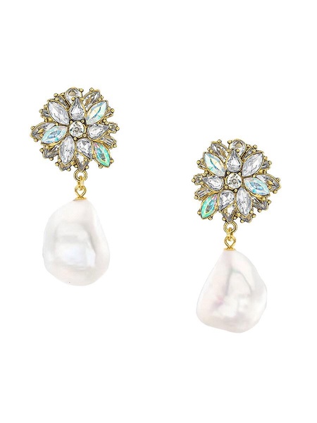 Catalina Goldtone & Shell Pearl Drop Earrings