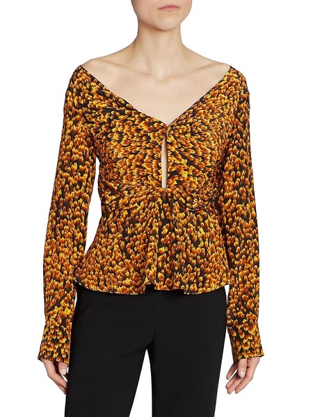 Prasini Printed Silk Top