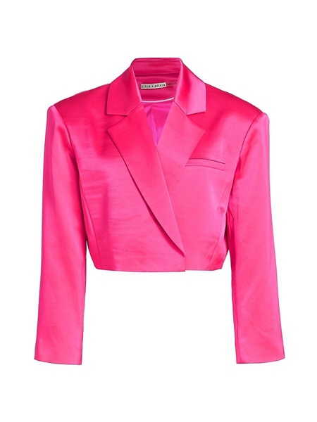Shan Cropped Satin Blazer