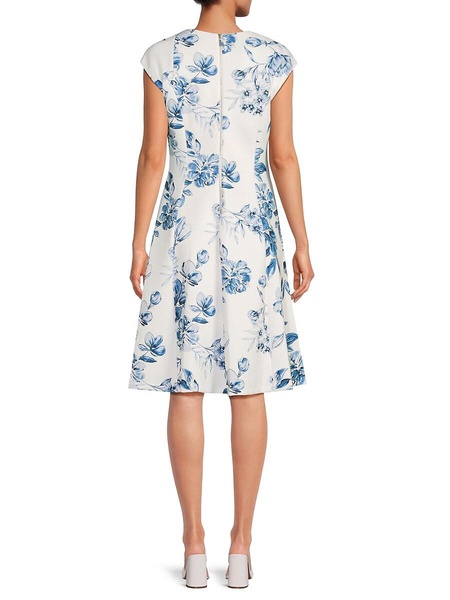 Floral A-Line Midi-Dress