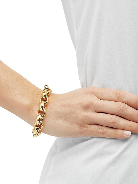 14K Goldplated Sterling Silver Oval Link Bracelet