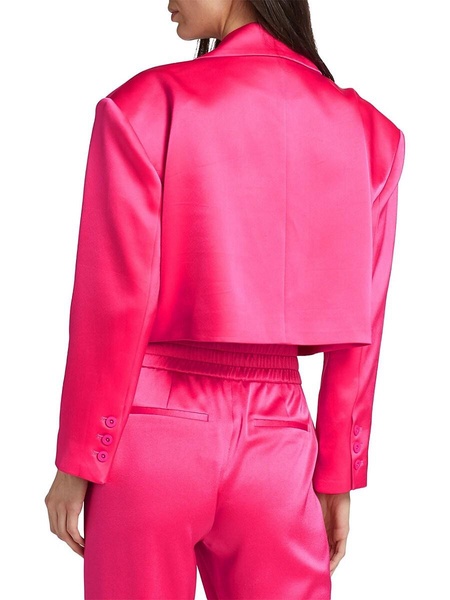 Shan Cropped Satin Blazer