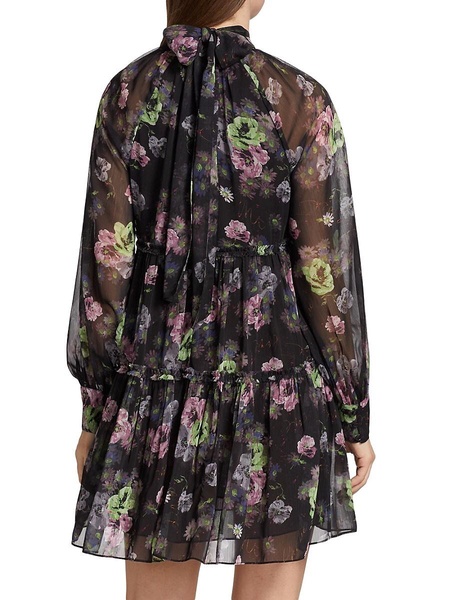Revina Floral Mockneck Mini Dress
