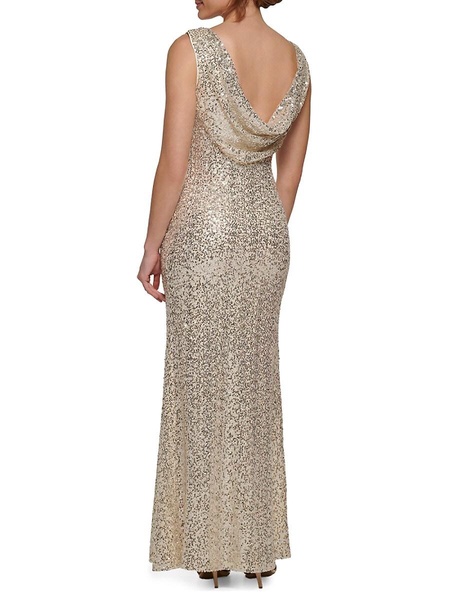 Sequin Cowlneck Gown