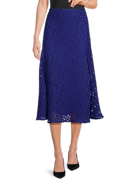 Wool Blend A-Line Knee Length Skirt