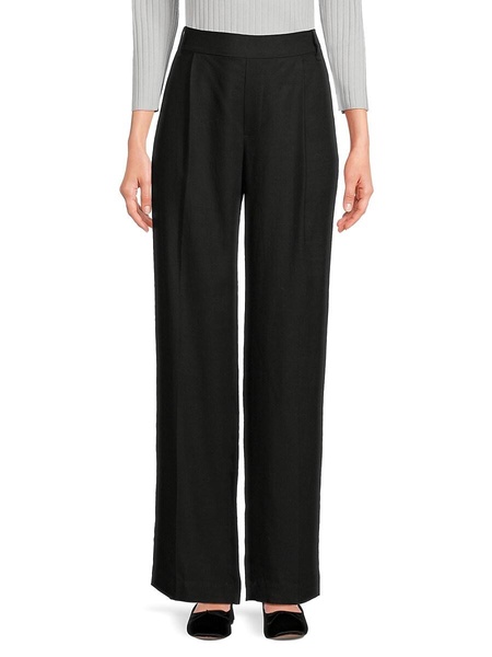 Solid Straight-Leg Pants