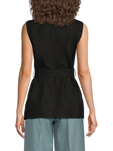 Tie-Waist Collared Top