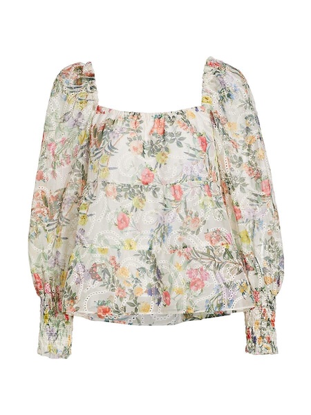 Rowa Floral Eyelet Top
