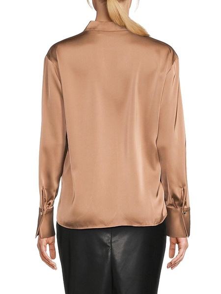 Satin Split Neck Blouse
