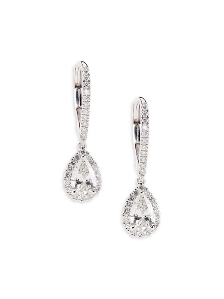 14K White Gold & 1.3 TCW Lab Grown Diamond Drop Earrings
