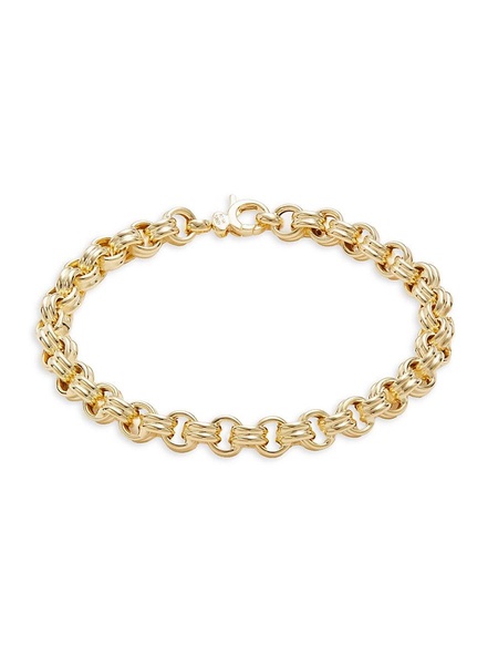 14K Yellow Gold Double Rolo Chain Bracelet