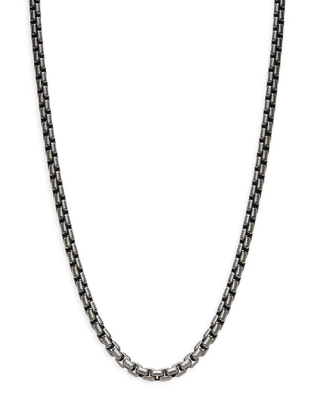 Black Rhodium Plated Sterling Silver Box Chain Necklace