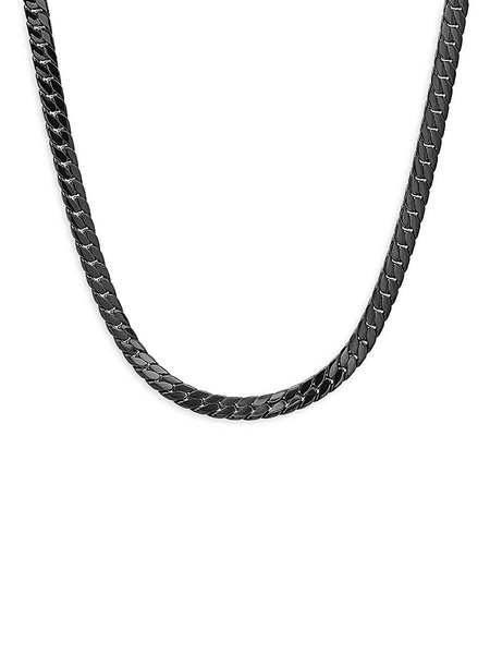Black IP Stainless Steel Curb Chain Necklace