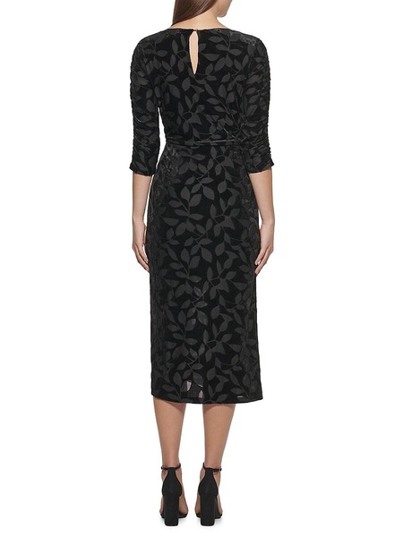 Velvet Burnout Midi Sheath Dress