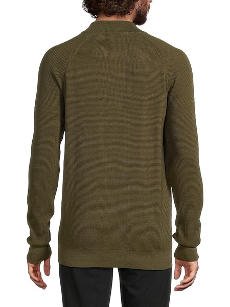 Waffle Knit Mockneck Sweatshirt