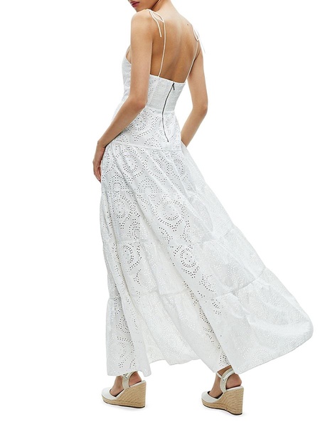 Shantella Embroidered Cotton Voile Maxi Dress
