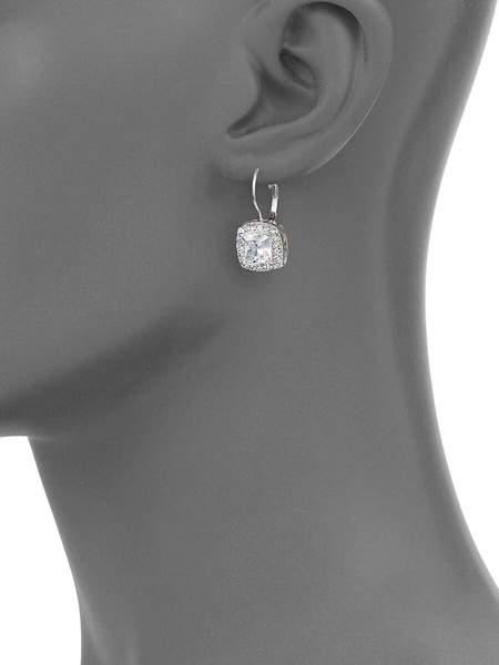 Crystal Pavé Cushion Drop Earrings
