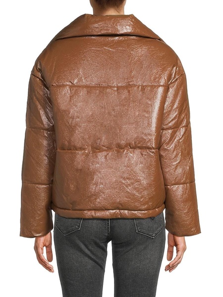 Billie Crinkle Faux Leather Puffer Jacket