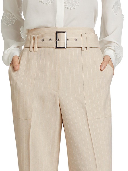 Diana Pinstriped Belted Pants