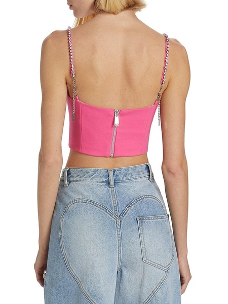 Cropped Butterfly Crystal Bustier Top