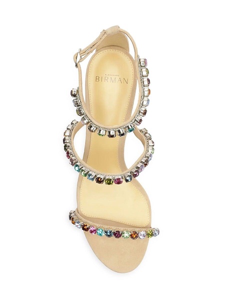 Alexa Crystals Embellished Suede Sandals