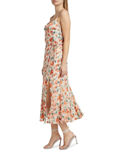 Lissa Floral Cowl Midi-Dress