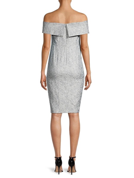 Jacquard Off Shoulder Sheath Dress