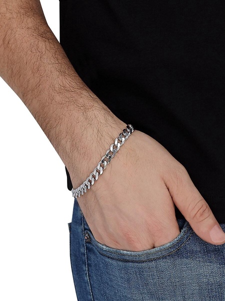 Sterling Silver Flat Curb Chain Bracelet