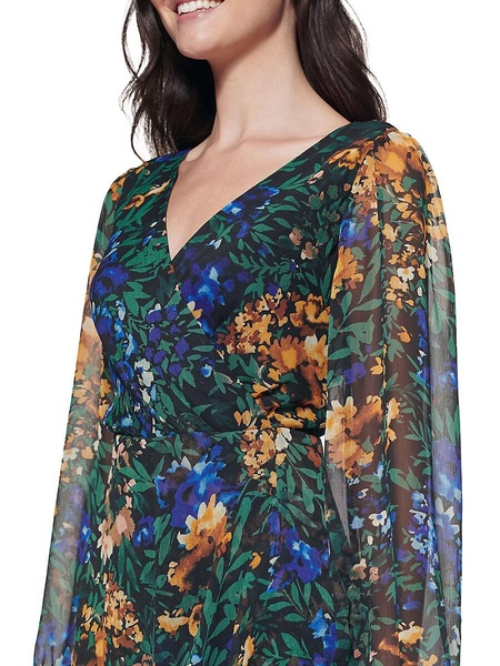 Floral Screenprint High-Low Dress