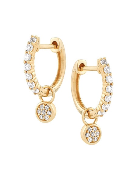 14K Yellow Gold & 0.25 TCW Diamond Huggie Earrings