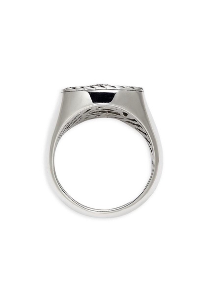 Sterling Silver & Black Spinel Snake Ring
