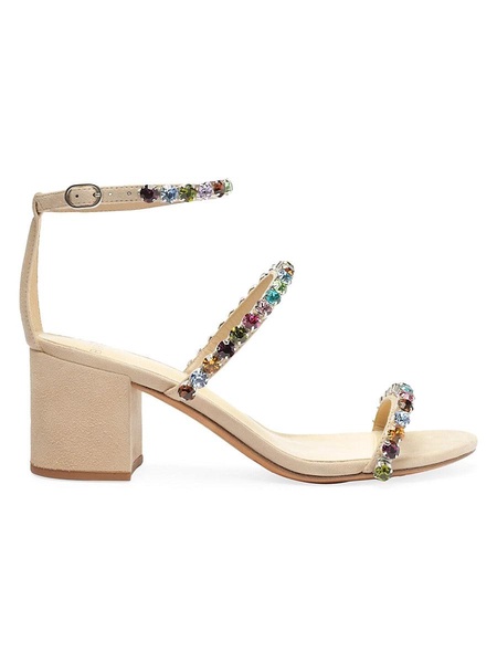 Alexa Crystals Embellished Suede Sandals