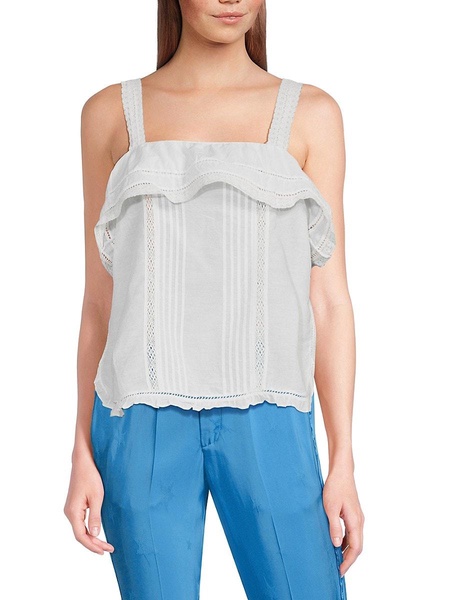 Cya Tomboy Ruffle Pintuck Top