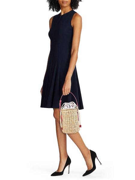 Weave Drawstring Bucket Bag