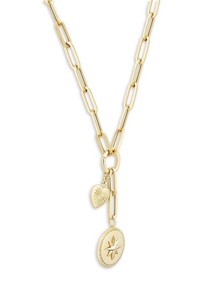 14K Yellow Gold & 0.1 TCW Diamond Lariat Necklace