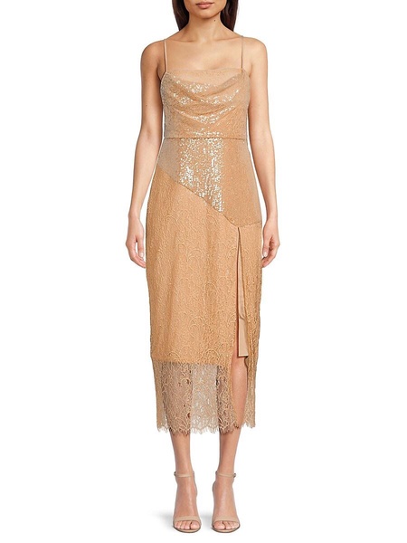 Side Slit Sequined Midi Dress