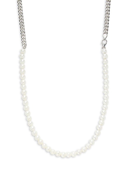 Sterling Silver & 5MM Round Freshwater Pearl Necklace