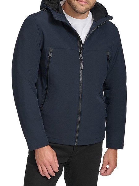 Faux Fur Lined Hooded Zip Up Jacket