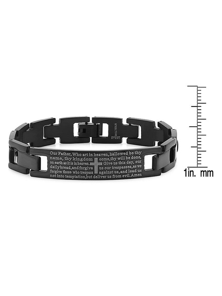 2-Piece IP Black Stainless Steel Bracelet & Necklace Set
