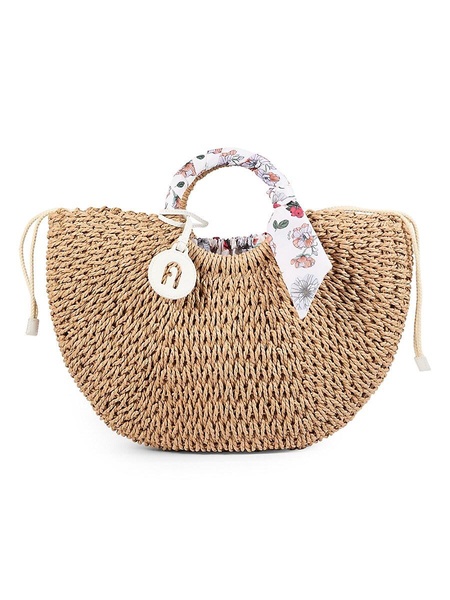Scarf Handle Woven Tote